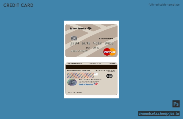 USA Bank of America Mastercard Beispielvorschau
